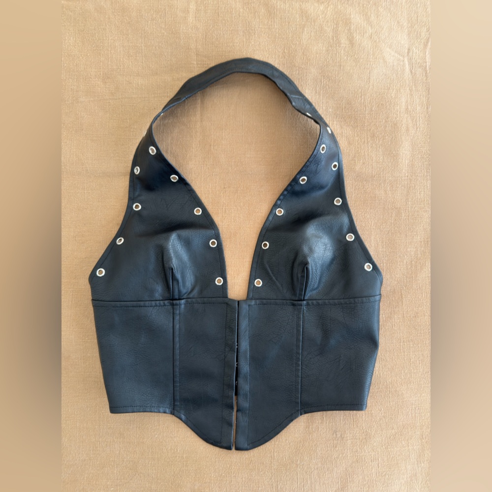 Princess Polly black halter corset top